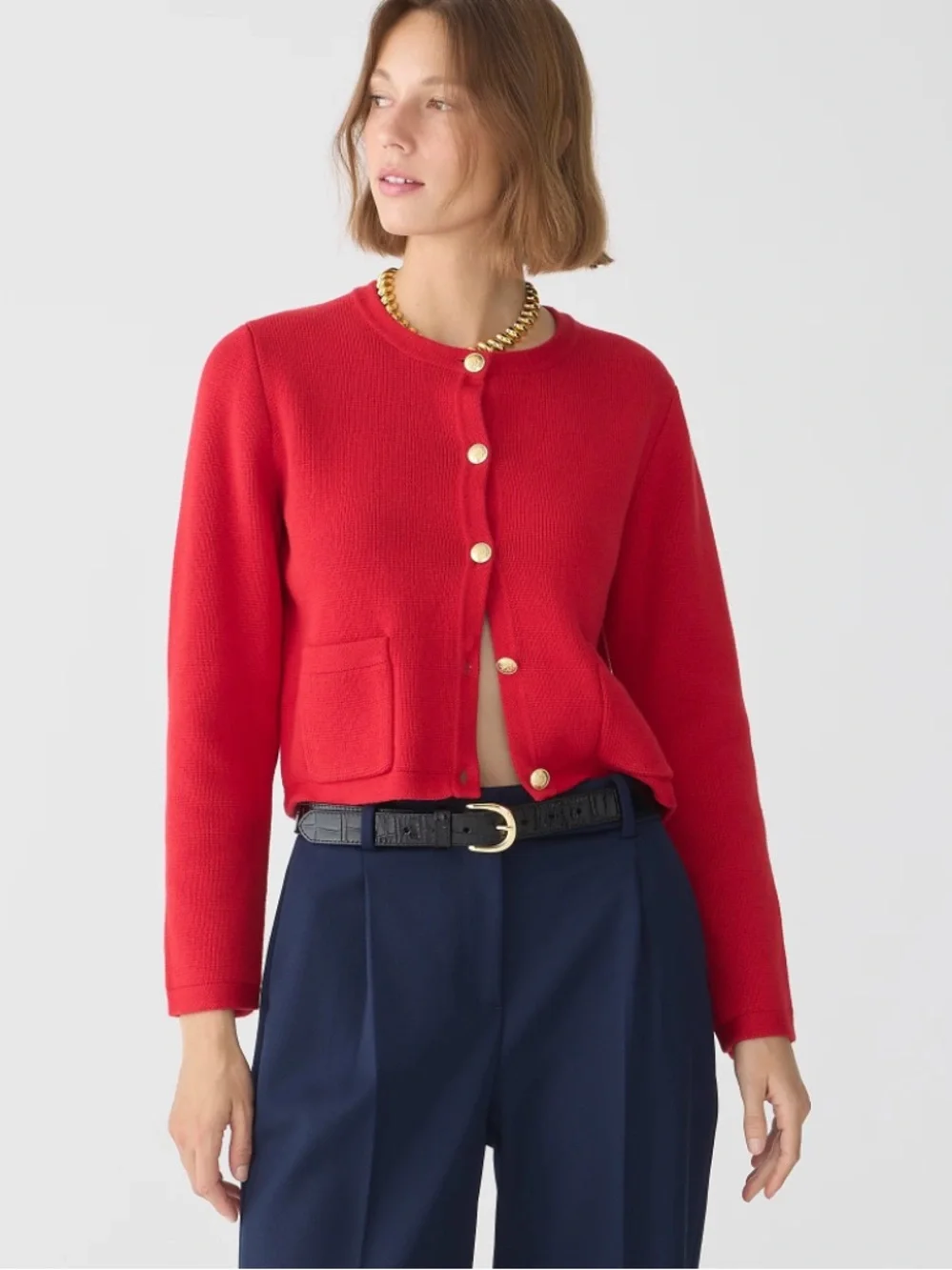 J. Crew Emilie Sweater Lady Jacket in Red Size S